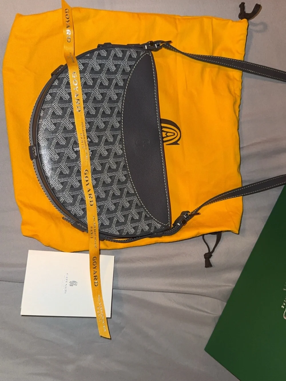 Goyard Black and Gray Crescent Crossbody Bag
